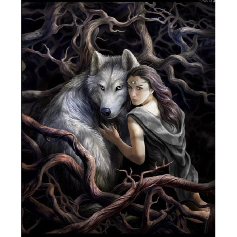 New Anne Stokes Soul Bond Fairy Wolf Plush Throw Gift Blanket Sherpa Angel Art